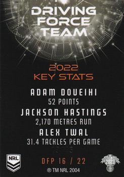 2023 NRL Traders Titanium - Driving Force Team Parallel Case Card #DFP16 Wests Tigers Back